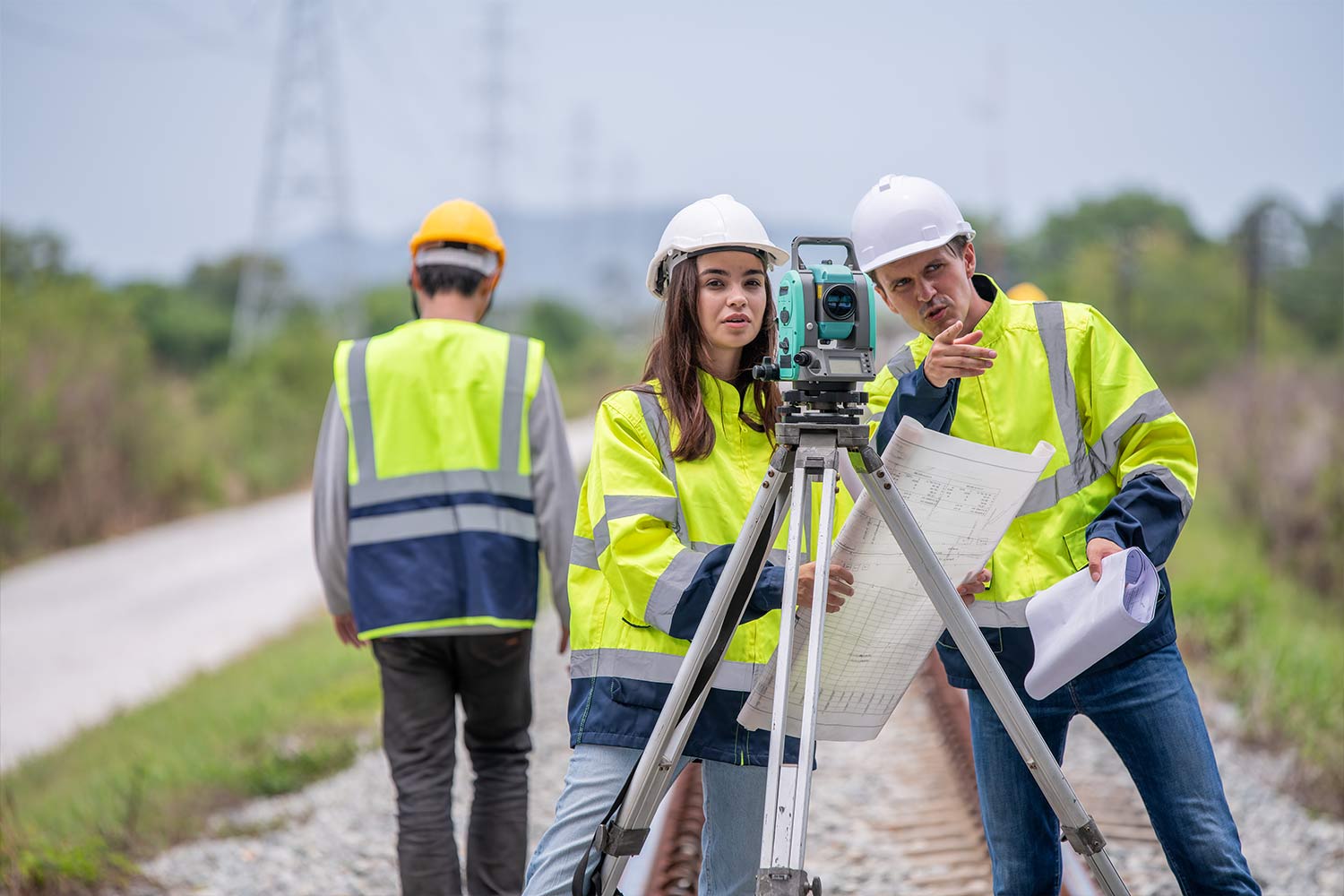 Equipo de Geo Precisión Legal realizando un levantamiento topográfico